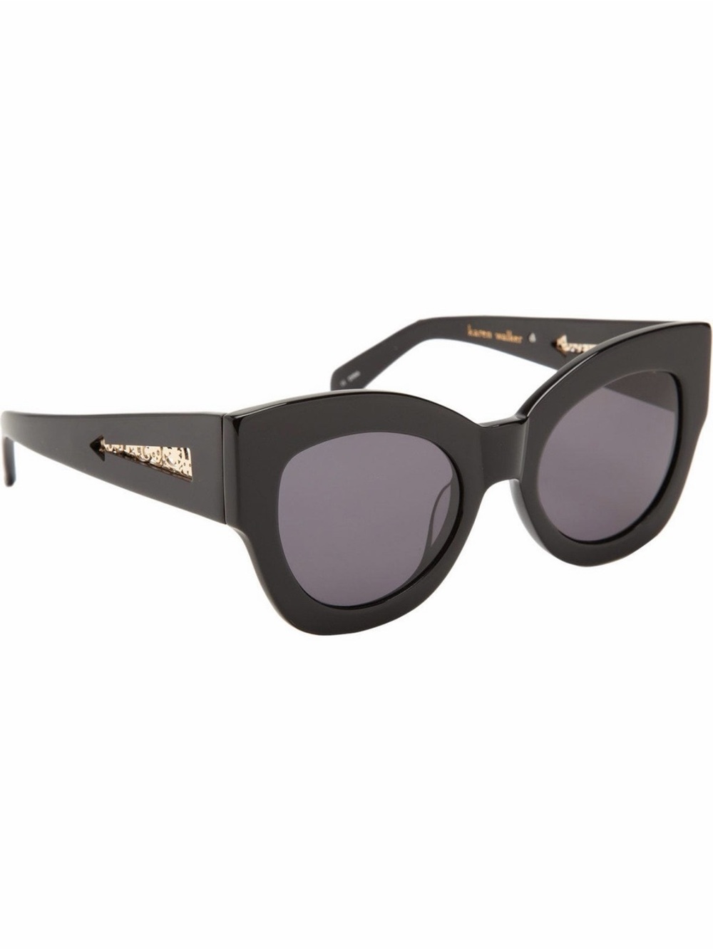 Karen Walker ‘Northern Lights’ Cat-Eye Sunglasses in Black w/ Case
